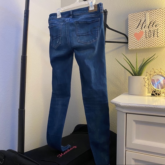 blue darker washed ripped jeans - Picture 2 of 2